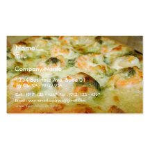 Pizzas Cheese Pesto Shrimp Business Card Template