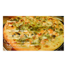 Pizzas Food Cheeses Shrimp Pesto Business Card Templates
