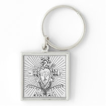 PKA Crest BW Weathered Keychain