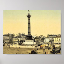 Place de la Bastille, Paris, France classic Photoc Posters