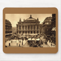 Place de l'Opera, Paris France c1925 Vintage Mousepads