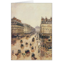 Place du Théâtre Français, Paris: Rain by Pissarro Card