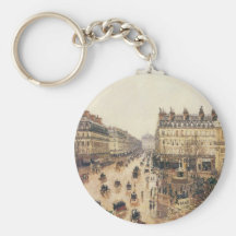 Place du Théâtre Français, Paris: Rain by Pissarro Keychain