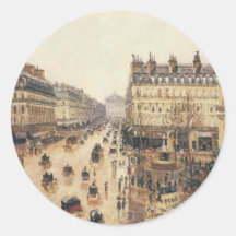 Place du Théâtre Français, Paris: Rain by Pissarro Sticker