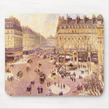 Place du Theatre Francais, Soleil by Pissaro Mouse Pads