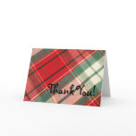 plaid backgroun Thank You! Card