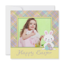 Plaid Bunny Invitation Square B2