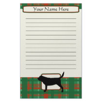 Plaid Christmas Bloodhound Stationery