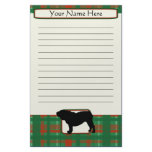 Plaid Christmas English Bulldog Stationery