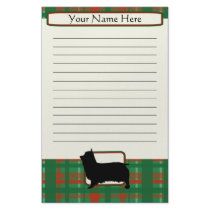 Plaid Christmas Silky Terrier Stationery