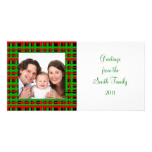 Plaid Design/Photo Custom Photo Card