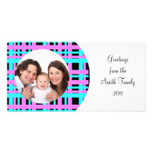 Plaid Design/Photo Personalised Photo Card