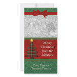 "Plaid Folk Art Christmas Tree" photo cards