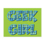 Plaid Geek Girl Blue and Green Postcards
