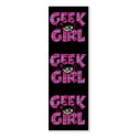Plaid Geek Girl with Graphic Bookmark business cards