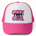 Plaid Geek Girl with Graphic hats