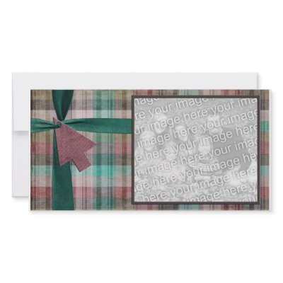 Plaid Holiday Photo Template Photo Greeting Card by HeartsinFocus