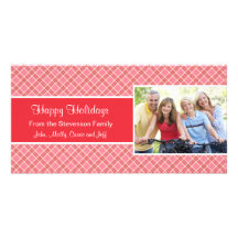 Plaid Pattern Christmas Photo Card