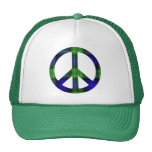 Plaid Peace Symbol Hats