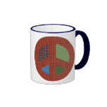 Plaid Peace Symbol Mugs