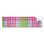 Plaid Pink Green Bumper Sticker