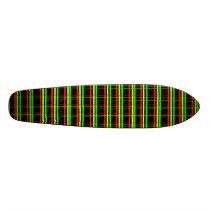 Plaid Rasta Old School Custom Skateboard