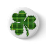 PLAID SHAMROCK - button