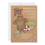 Plaid Star Holiday Bake Sale Invitation