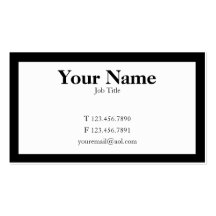 Plain Black and White Business Card
