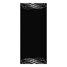 Plain Blank Black with Silver Ribbons Announcement