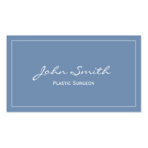 Plain Blue Plastic Surgeon Business Card