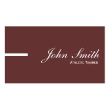 Plain Brown Athletic Trainer Business Card