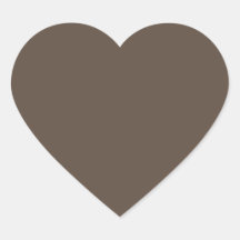 Plain brown background heart shaped sticker