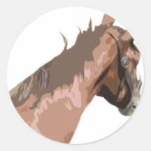 Plain Brown Horses Head Stickers