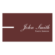 Plain Brown Plastic Surgeon Business Card