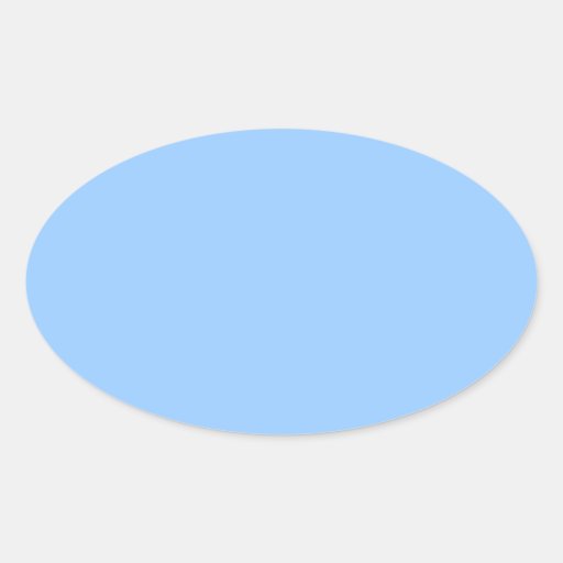 Plain Light Blue Background. Oval Sticker