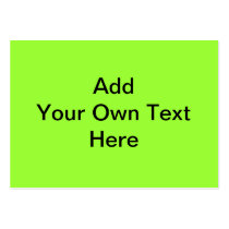 Plain Lime Green with black text. Custom Business Card Templates