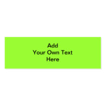 Plain Lime Green with black text. Custom Business Card Templates