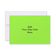Plain Lime Green with black text. Custom Invites
