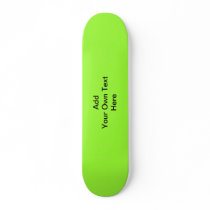 Plain Lime Green with black text. Custom Skateboard