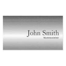 Plain Metal Neuroscience Business Card