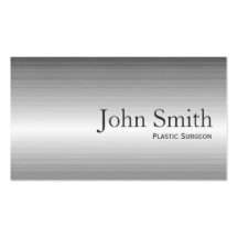 Plain Metal Plastic Surgeon Business Card
