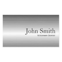 Plain Metal Veterinary Dentist Business Card