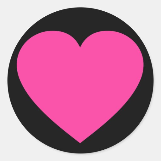 Plain Pink Heart Classic Round Sticker Zazzle