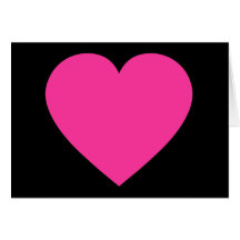 Plain Pink Heart Greeting Cards