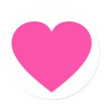 Plain Pink Heart stickers