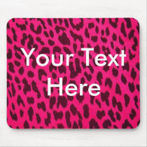 Plain Pink Leopard Print Mousepad