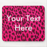 Plain Pink Leopard Print Mousepad