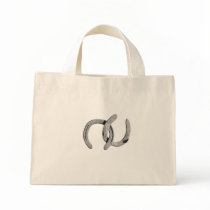 Plain Silver Horse Shoes Tote Bags
