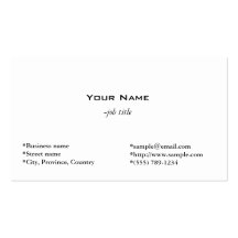 plain, simple business card template